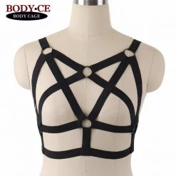 Cradle Of Goth CAGE BRAS & HARNESSES Occult Lust Pentagram Harness (Handmade)