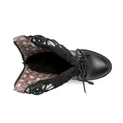 Cradle Of Goth Lady Lace Boots (Handmade, Vegan) SHOES