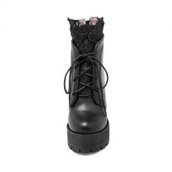 Cradle Of Goth Lady Lace Boots (Handmade, Vegan) SHOES