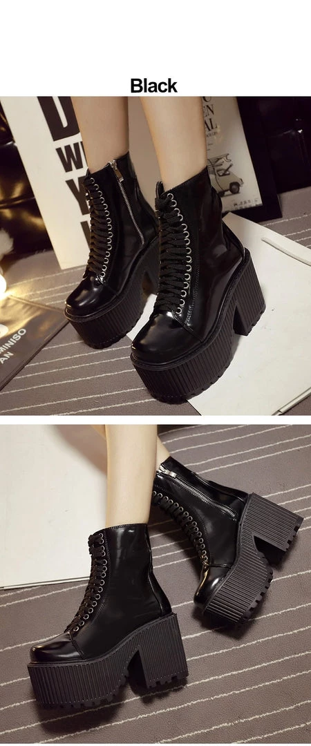 Cradle Of Goth SHOES Satan's Doll Boots (Vegan, Handmade) 8 Cradle Of Goth SHOES Satan's Doll Boots (Vegan, Handmade)