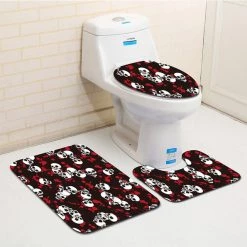 Cradle Of Goth Skull Bathroom Carpet (3 Pieces)