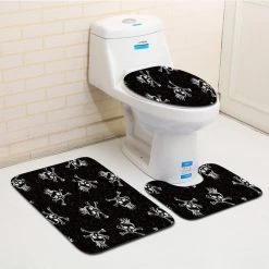 Cradle Of Goth Skull Bathroom Carpet (3 Pieces)