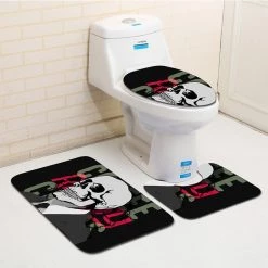 Cradle Of Goth Skull Bathroom Carpet (3 Pieces)