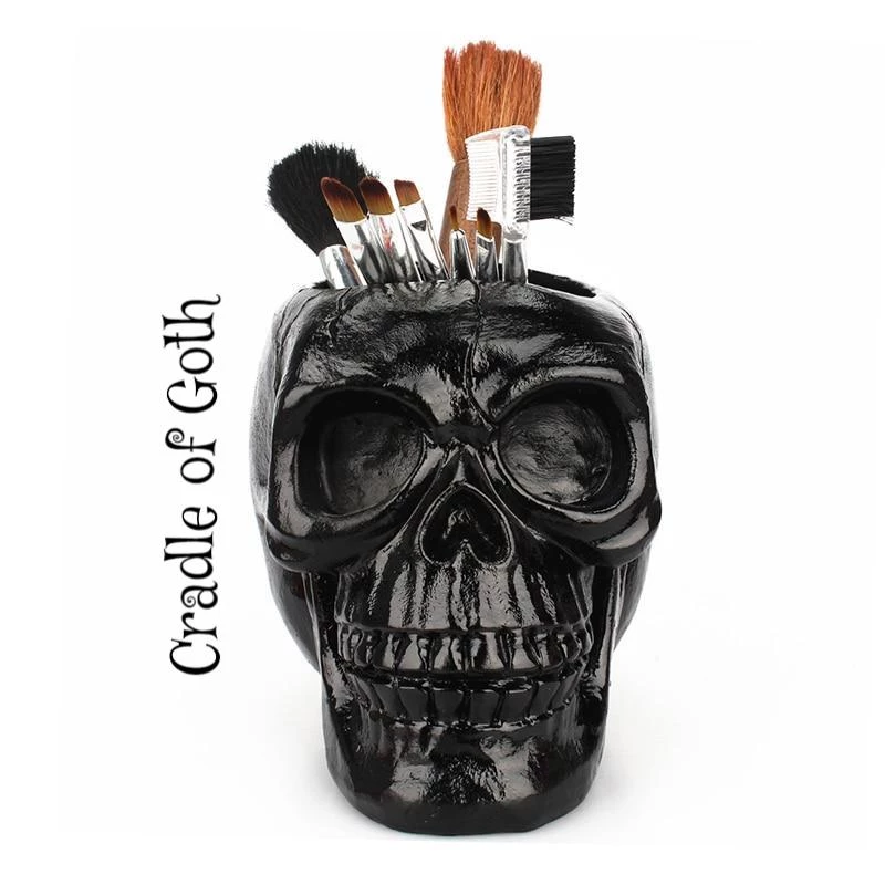 Cradle Of Goth Skull Brushes Holder 1 Cradle Of Goth Skull Brushes Holder
