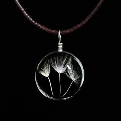 Cradle Of Goth Trapped Dandelion Pendant Necklace NECKLACES