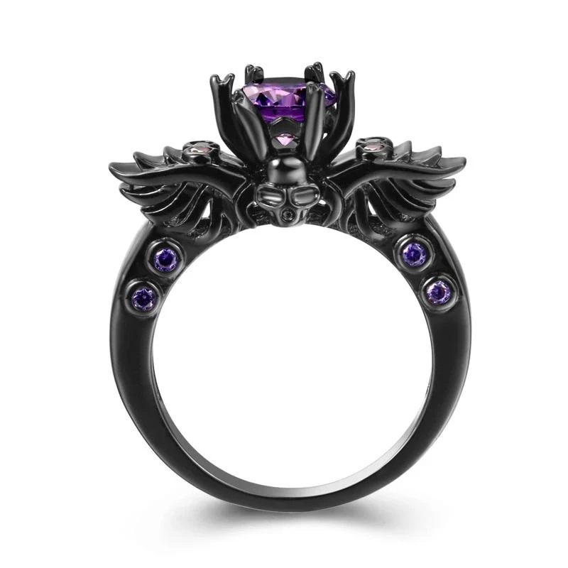 Cradle Of Goth Purple Wings Of Darkness Ring RINGS 1 Cradle Of Goth Purple Wings Of Darkness Ring RINGS