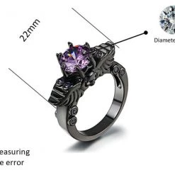 Cradle Of Goth Purple Wings Of Darkness Ring RINGS 9 Cradle Of Goth Purple Wings Of Darkness Ring RINGS
