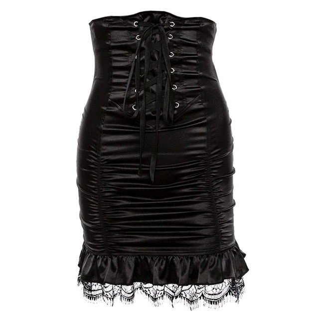 Cradle Of Goth High-Waisted Silky Skirt 2 Cradle Of Goth High-Waisted Silky Skirt