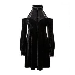 Cradle Of Goth DRESSES Halter Velvet Dress