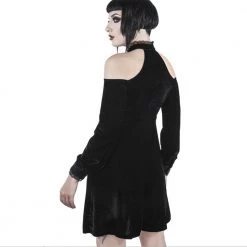 Cradle Of Goth DRESSES Halter Velvet Dress