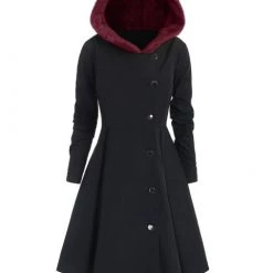 Cradle Of Goth COATS & JACKETS Red Hooded Goth Coat (Spring/Fall Season) Plus Size 17 Cradle Of Goth COATS & JACKETS Red Hooded Goth Coat (Spring/Fall Season) Plus Size