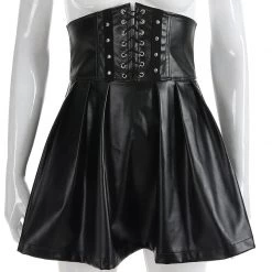 Cradle Of Goth Corset Skirt (Vegan Leather) SKIRTS