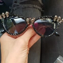 Cradle Of Goth Skull Rhinestone Sunglasses