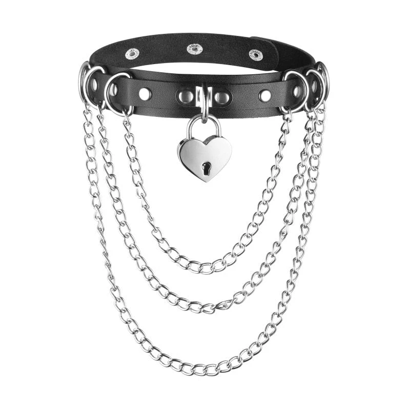 Cradle Of Goth CHOKERS Chained Heart Choker 1 Cradle Of Goth CHOKERS Chained Heart Choker