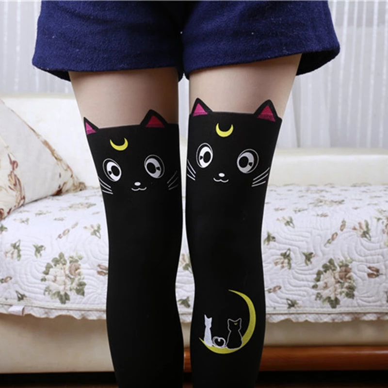 Cradle Of Goth TIGHTS & LEGGINGS Curious Kitties Tights 2 Cradle Of Goth TIGHTS & LEGGINGS Curious Kitties Tights