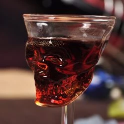 Cradle Of Goth Crystal Skull Glass